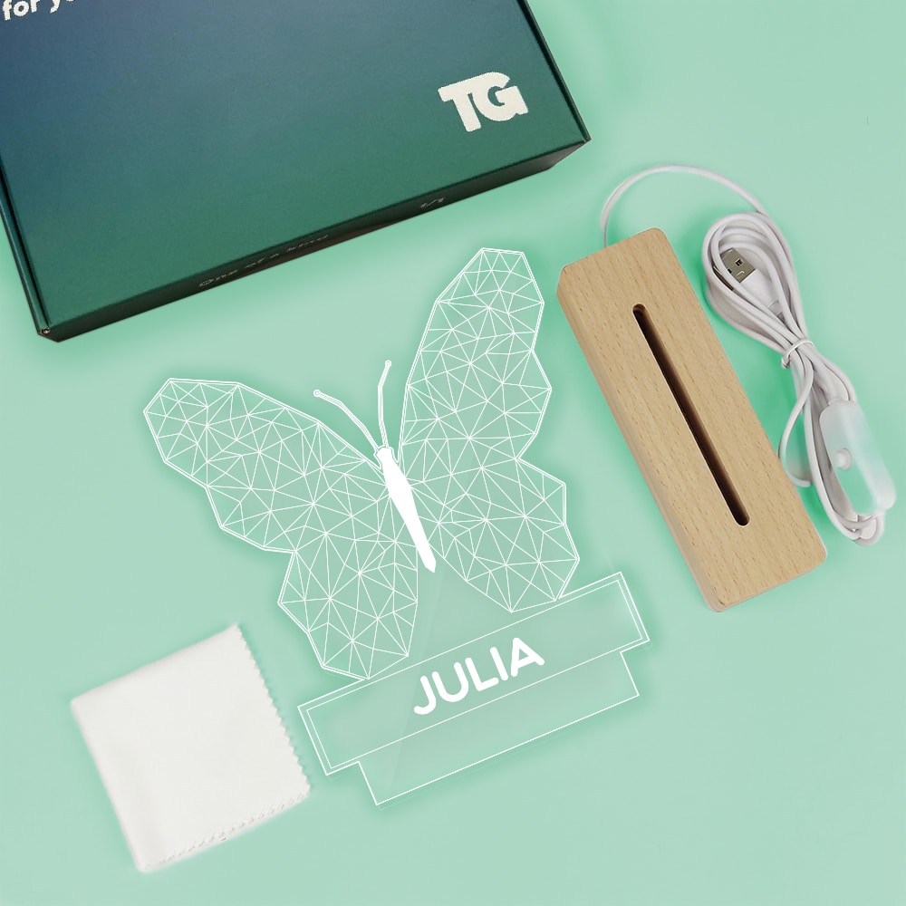 Lámpara Mariposa con Nombre personalizada