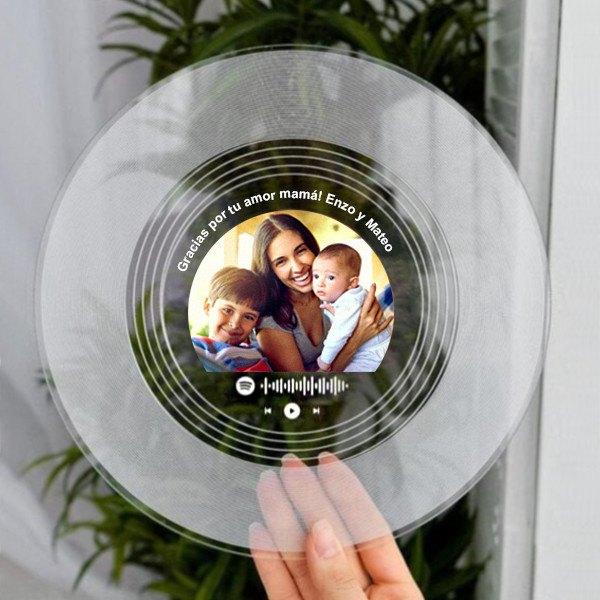Placa Disco Vinilo Spotify con Foto y Texto personalizada