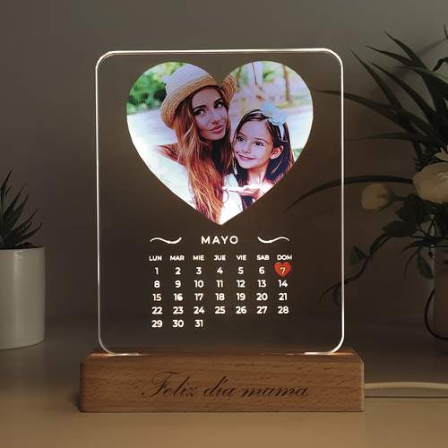 Lámpara calendario con foto personalizada