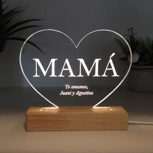 Lámpara Mamá corazón personalizada