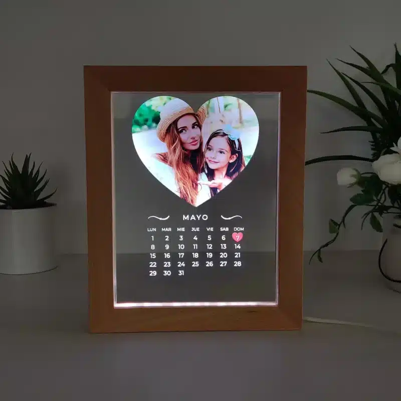 Lámpara calendario con foto personalizada