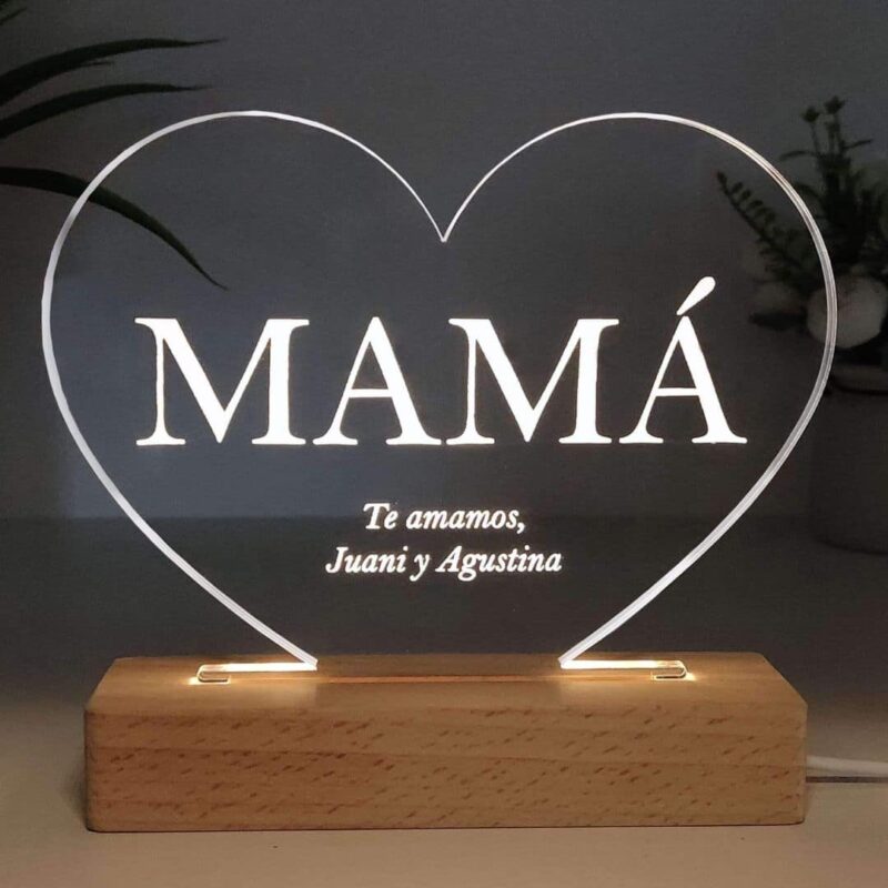 Lámpara Mamá con forma de corazón