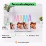 Miniatura de Placa Mamá Multicolor con 4 Fotos y Texto personalizada