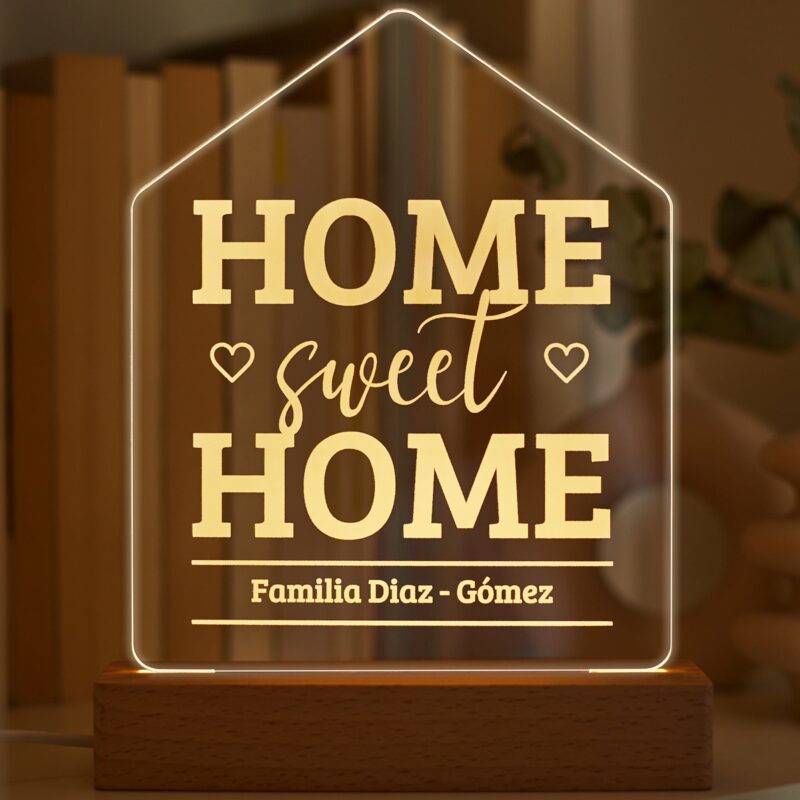 Lámpara Home Sweet Home personalizada