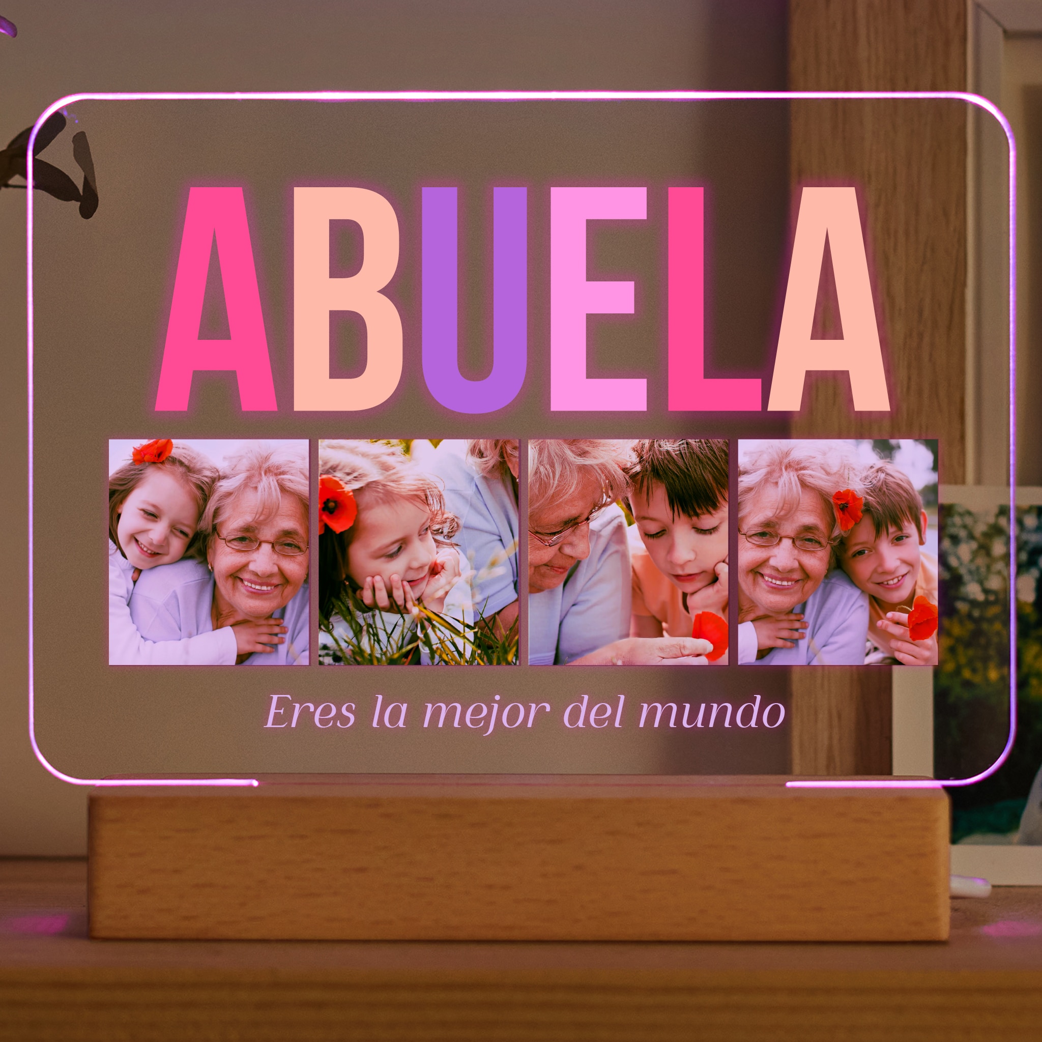 Lámpara Abuela multicolor personalizada