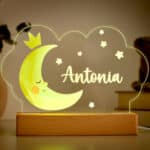 Miniatura de Lámpara Infantil Luna en Color con Nombre personalizada