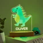 Miniatura de Lámpara Infantil Dinosaurio con Nombre personalizada