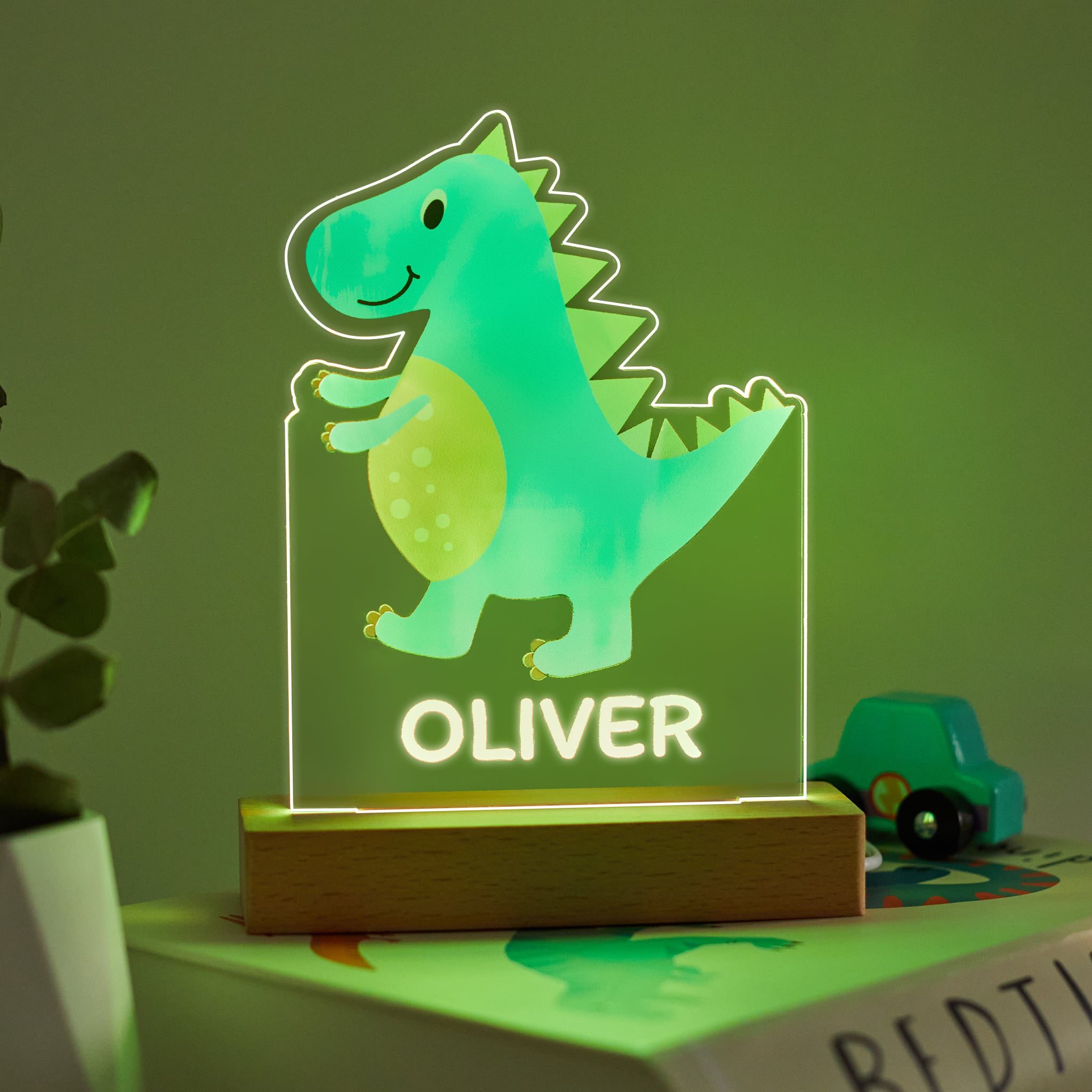 Lámpara Infantil Dinosaurio con Nombre personalizada