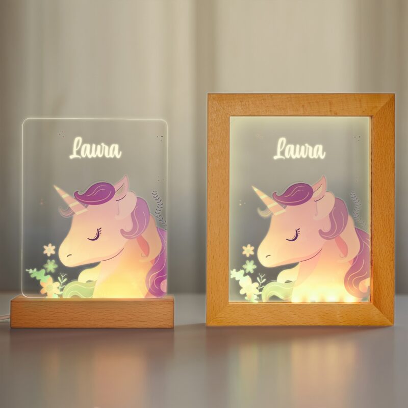 Lámpara Unicornio con Nombre personalizada
