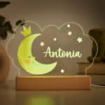 Miniatura de Lámpara Infantil Luna en Color con Nombre personalizada