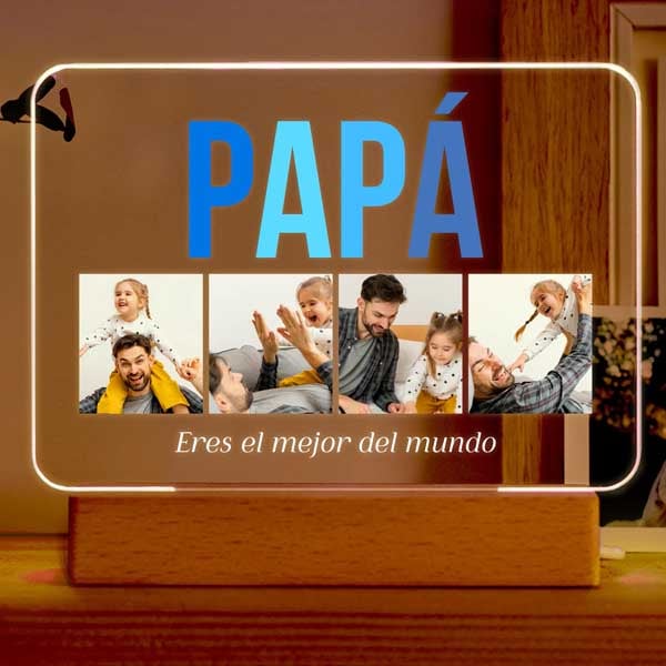 Lámpara Papá multicolor personalizada