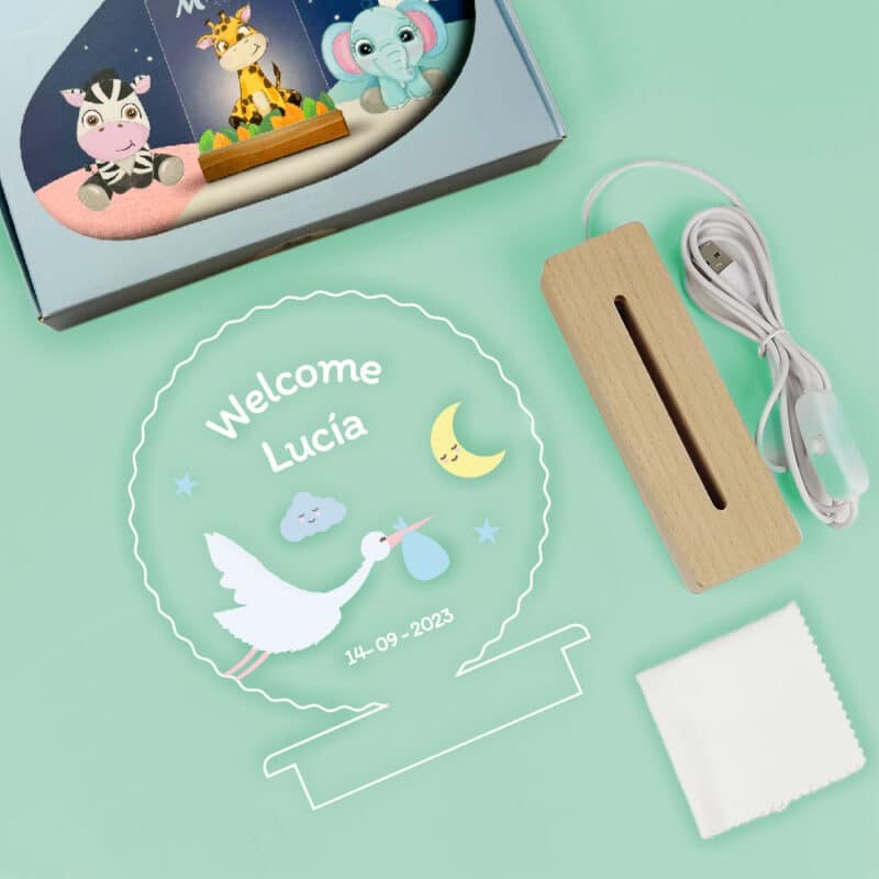 Lámpara Welcome Bebé personalizada