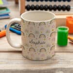 Miniatura de Taza Infantil Irrompible Arcoíris con Nombre personalizada