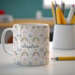 Miniatura de Taza Infantil Irrompible Arcoíris con Nombre personalizada