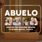 Miniatura de Lámpara Abuelo con Cuatro Fotos y Texto personalizada