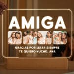 Miniatura de Lámpara Amiga con Cuatro Fotos y Texto personalizada