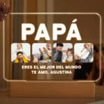 Miniatura de Lámpara Papá con Cuatro Fotos y Texto personalizada