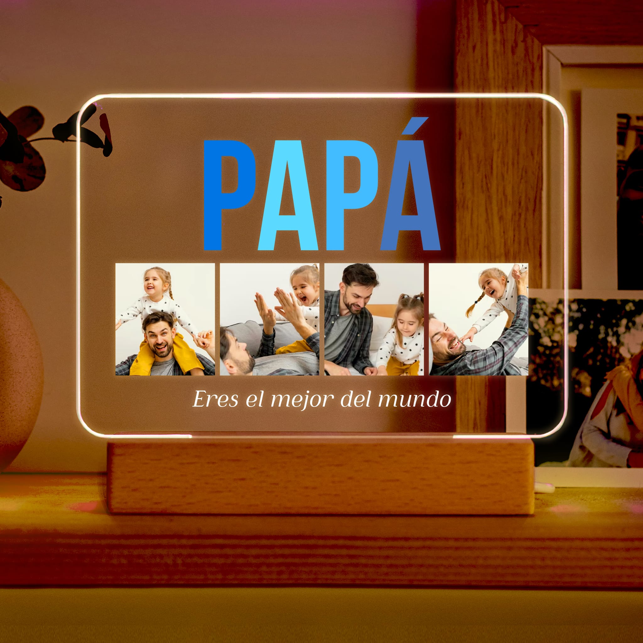 Lámpara Papá multicolor personalizada