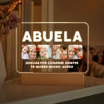 Miniatura de Lámpara Abuela con Cuatro Fotos y Texto personalizada