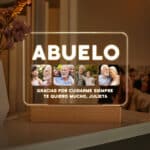 Miniatura de Lámpara Abuelo con Cuatro Fotos y Texto personalizada