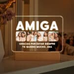 Miniatura de Lámpara Amiga con Cuatro Fotos y Texto personalizada