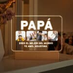 Miniatura de Lámpara Papá con Cuatro Fotos y Texto personalizada