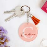 Miniatura de Llavero Circular con Nombre e Inicial personalizado