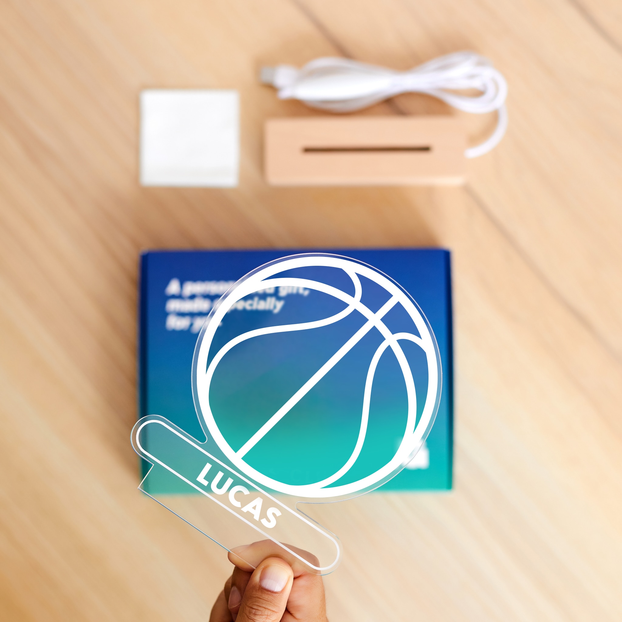 ≫ Lámpara Basket personalizada ❤️ - Transparent Gift