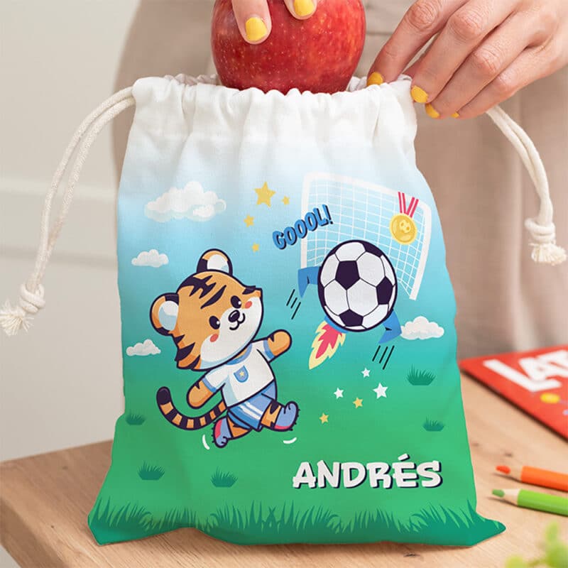 Bolsita para Merienda Infantil Fútbol personalizada