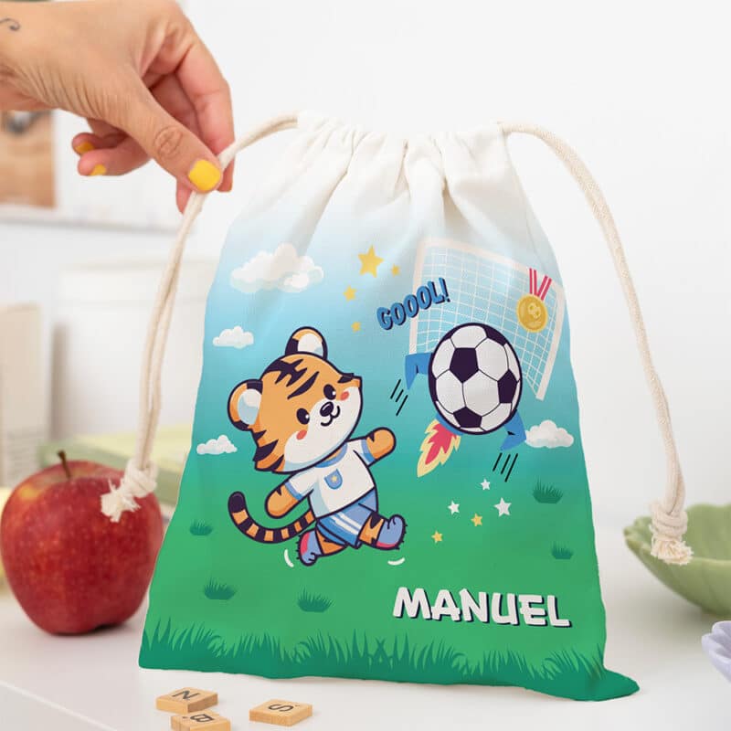 Bolsita para Merienda Infantil Fútbol personalizada