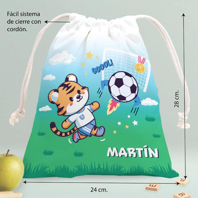 Bolsita para Merienda Infantil Fútbol personalizada