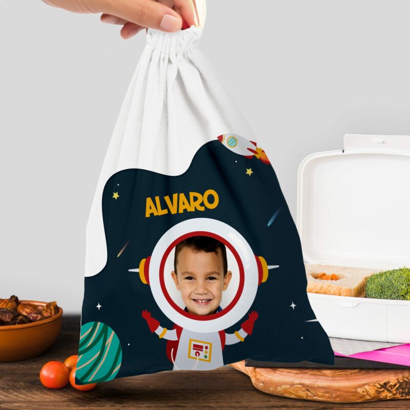 Bolsita Merienda Infantil Astronauta personalizada
