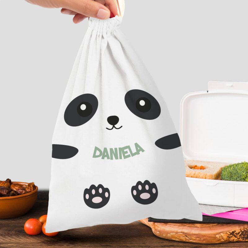 Bolsita Merienda Infantil Panda personalizada