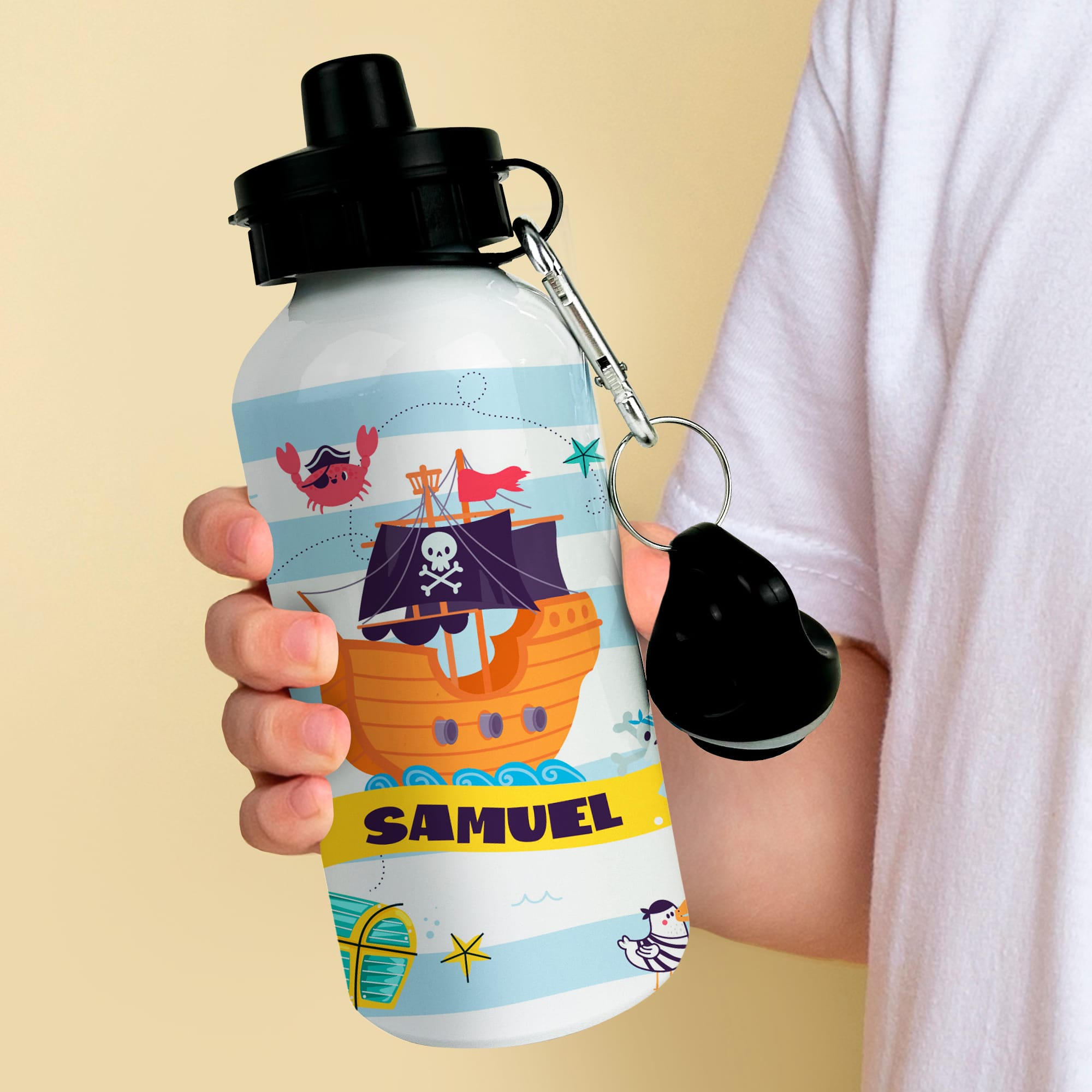 Botella agua cole pirata niño