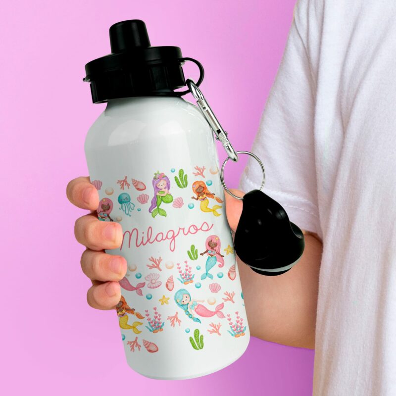 Botella Infantil Sirenitas y Mar personalizada