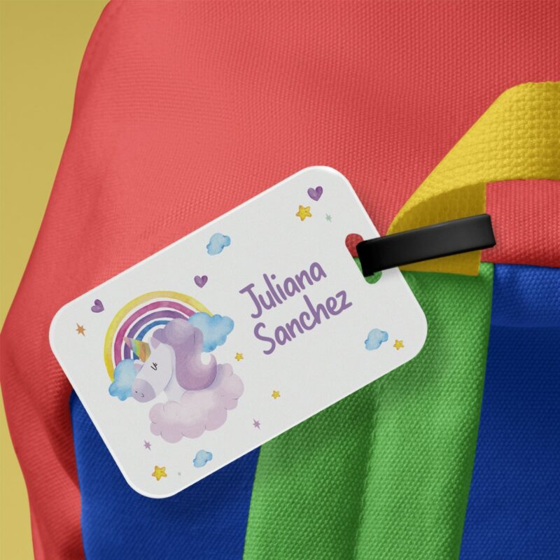 Identificador Infantil Unicornios y Arcoíris personalizado