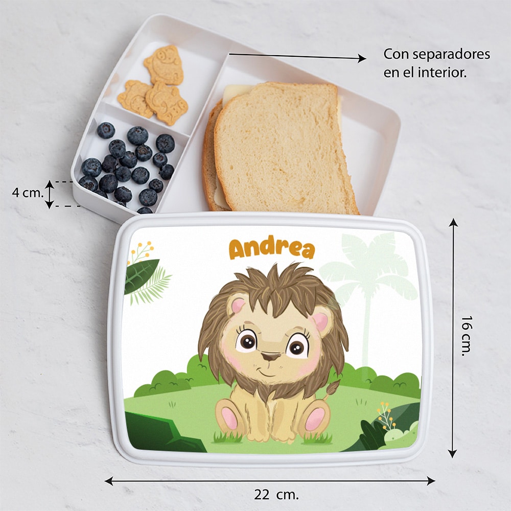 Fiambrera Infantil Animales Selva personalizada