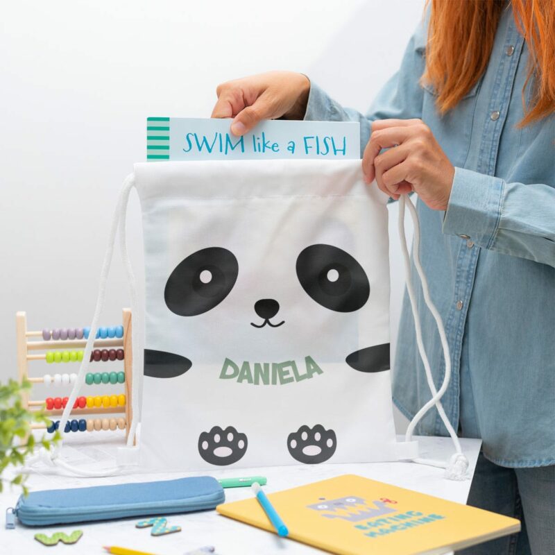 Mochila Saco Infantil Panda personalizada