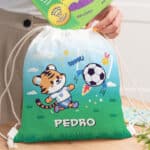 Miniatura de Mochila Saco Infantil Fútbol personalizada