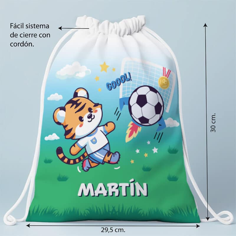 Mochila Saco Infantil Fútbol personalizada