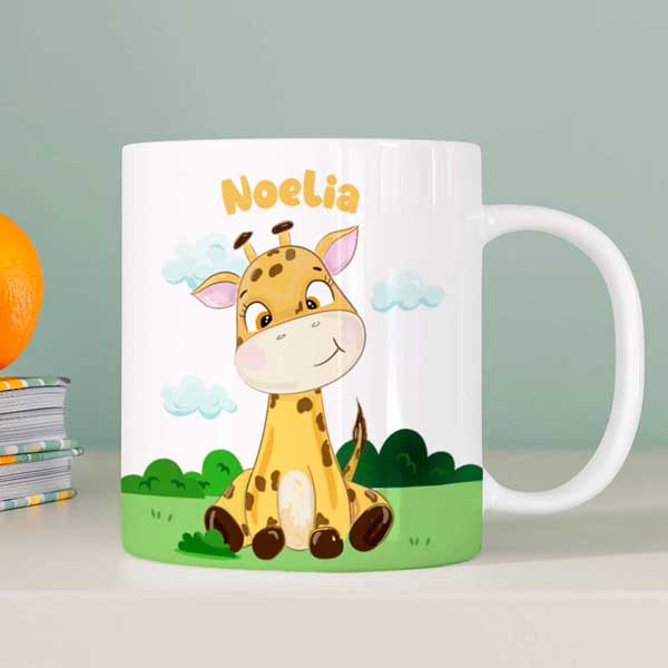 Taza Infantil Irrompible Animales Jungla con Nombre personalizada
