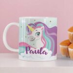 Miniatura de Taza Infantil Irrompible Unicornio con Nombre personalizada