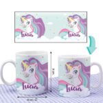 Miniatura de Taza Infantil Irrompible Unicornio con Nombre personalizada