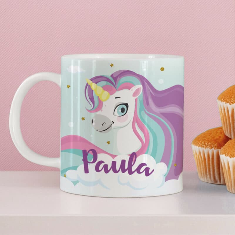 Taza Infantil Irrompible Unicornio con Nombre personalizada