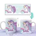 Miniatura de Taza Infantil Irrompible Unicornio con Nombre personalizada