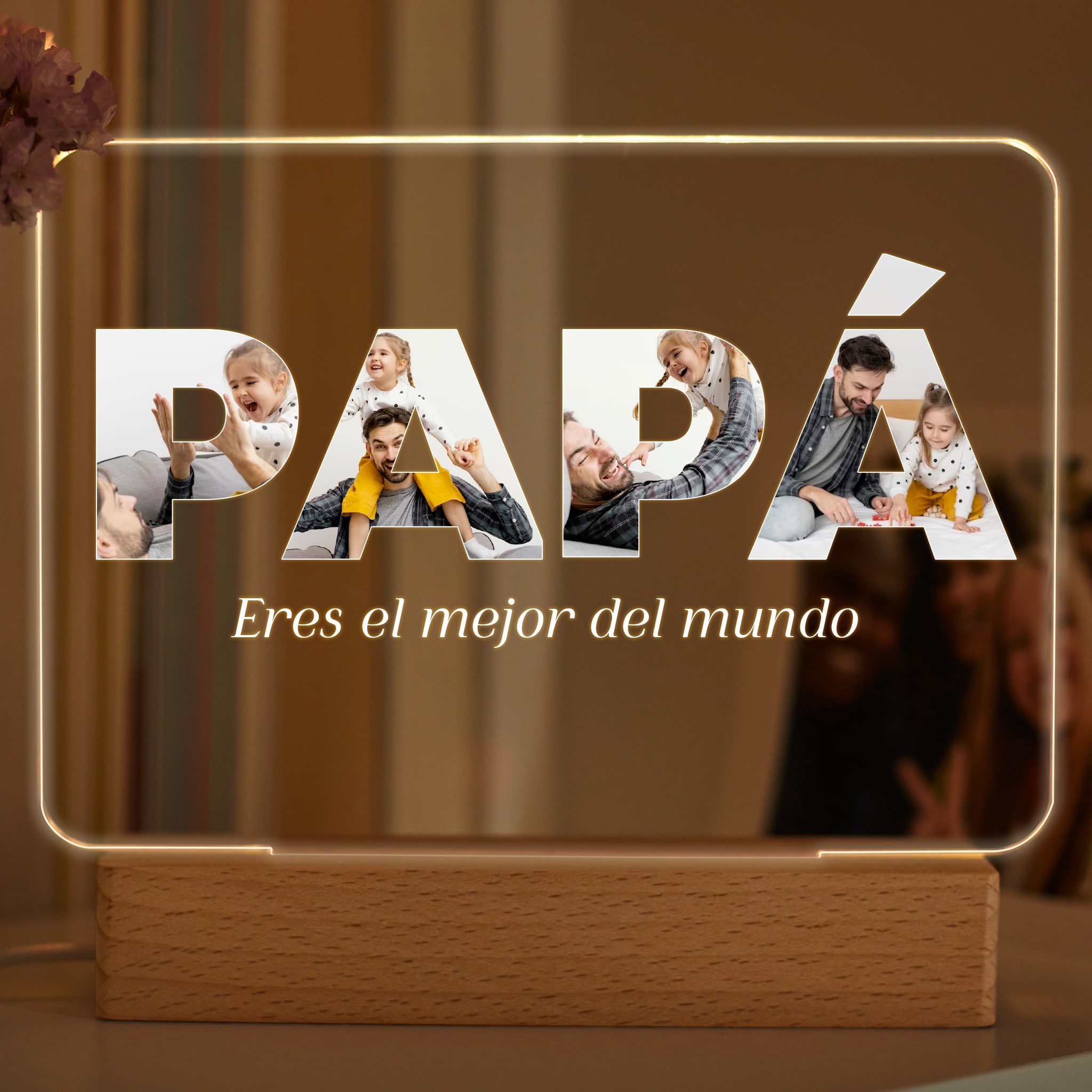 Lámpara Papá con Fotos personalizada