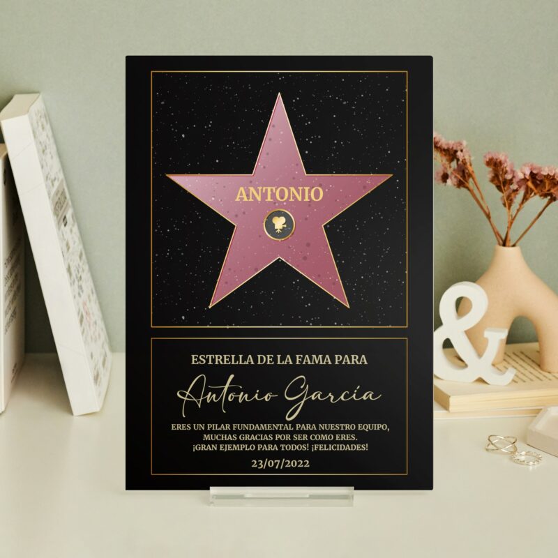 Placa Hollywood con Textos personalizada