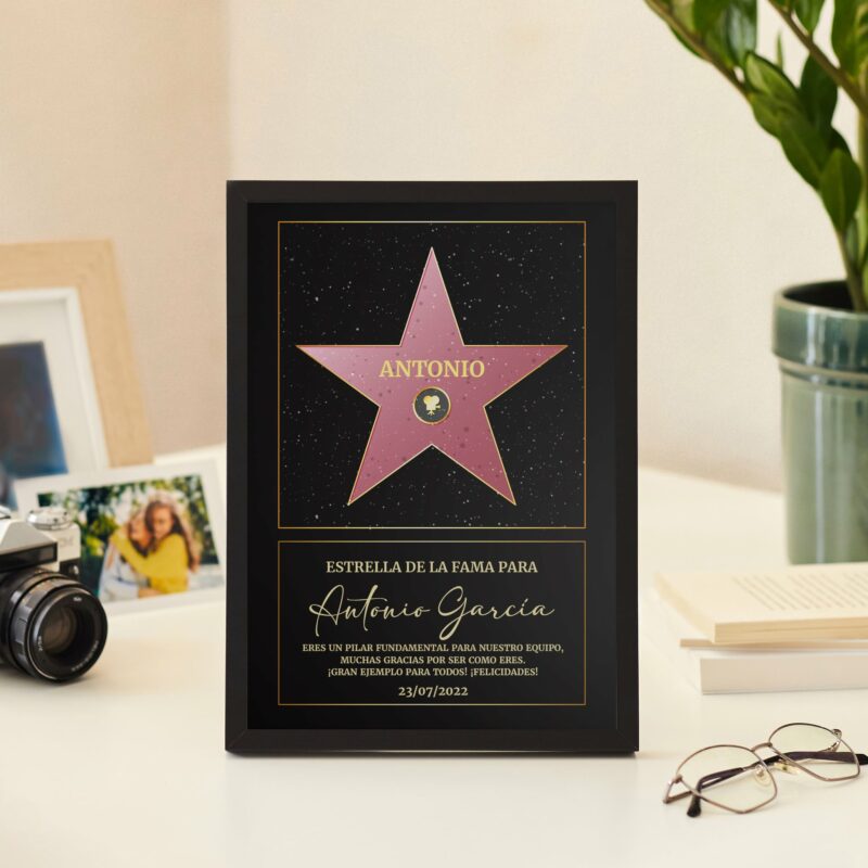 Placa Hollywood con Textos personalizada