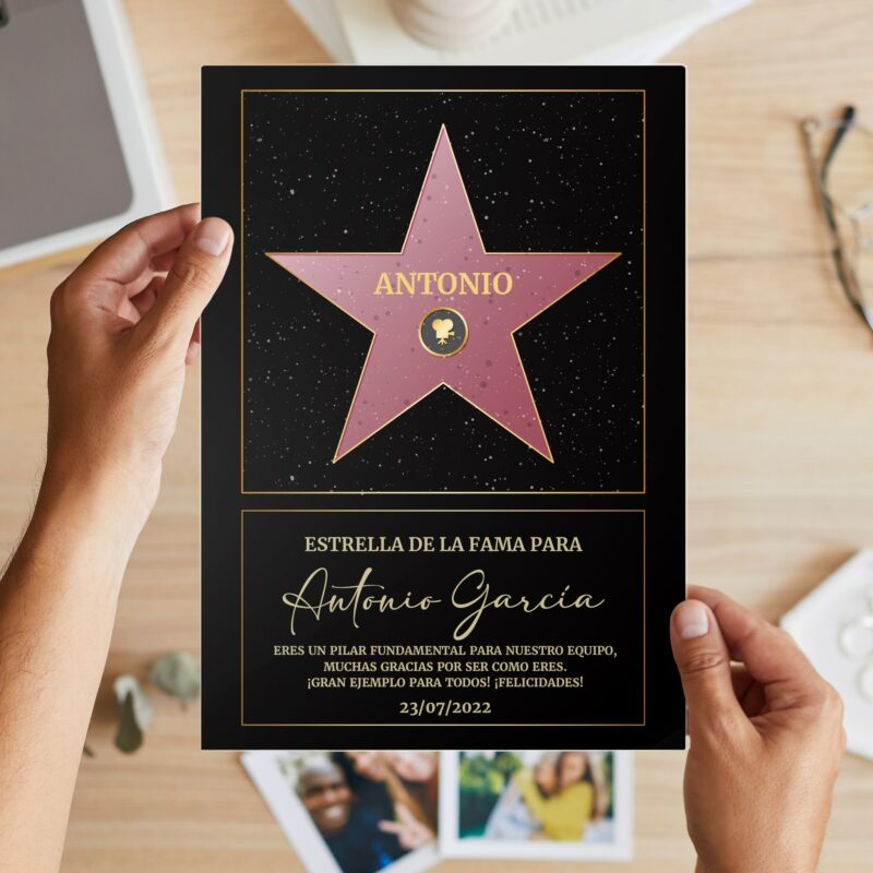 Placa Hollywood con Textos personalizada