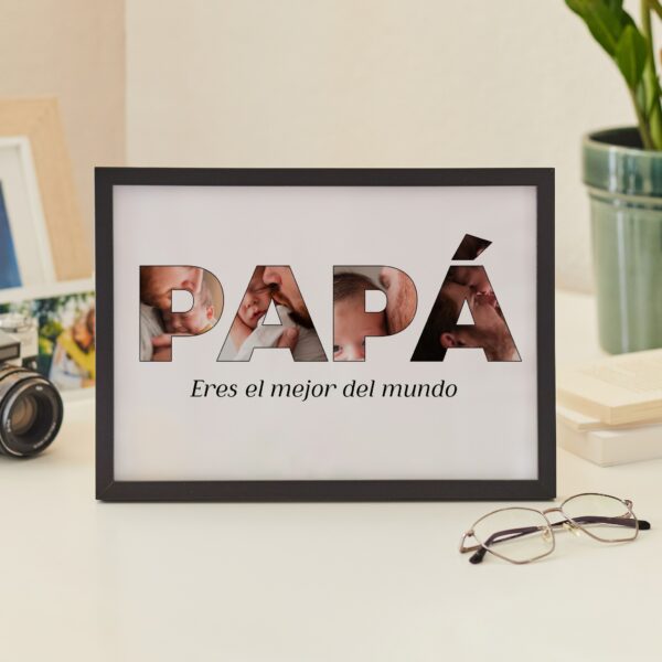 Placa Papá con Fotos personalizada